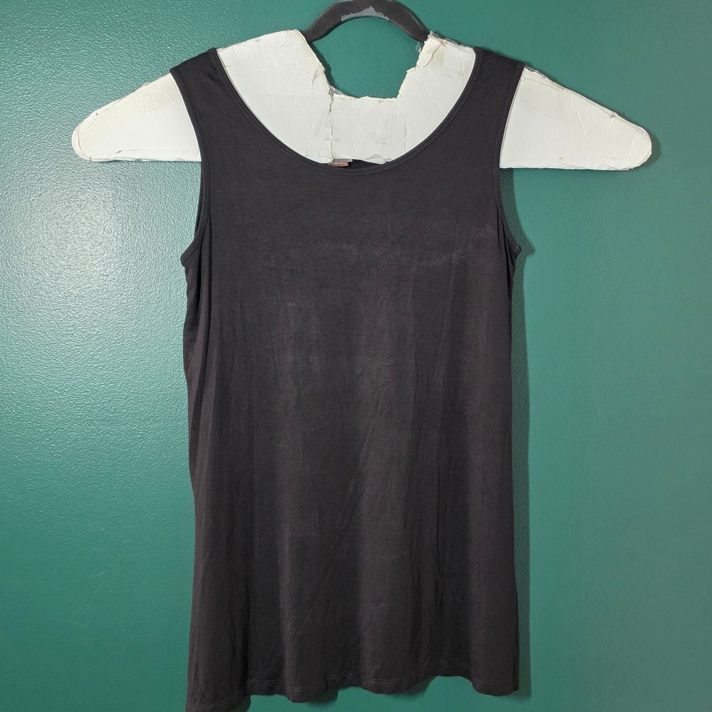 Multiples Women Small Black Sleeveless Scoop Neck Stretch Tank Top Layering Base